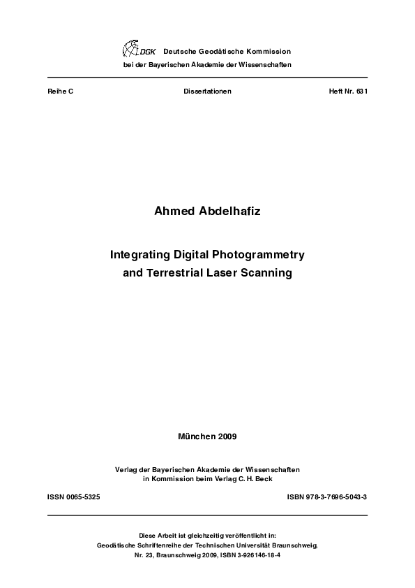 (PDF) Integrating digital photogrammetry and terrestrial laser scanning
