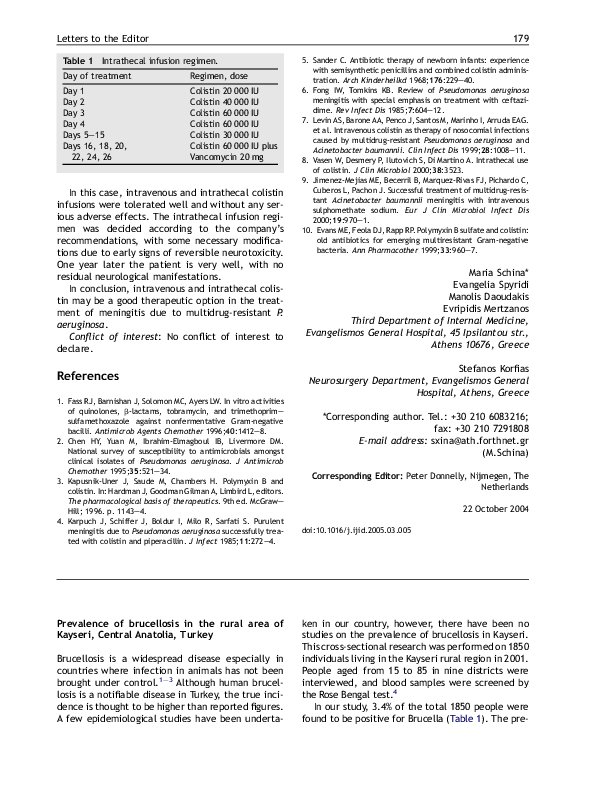(PDF) Prevalence of brucellosis in the rural area of Kayseri, Central ...