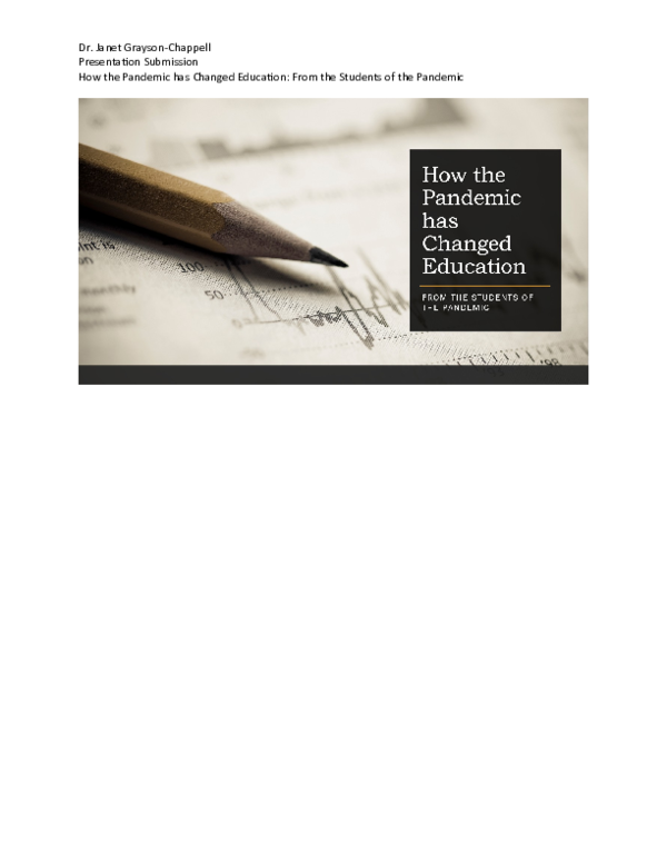 (DOC) How the Pandemic has Changed Education: From the Students of the ...