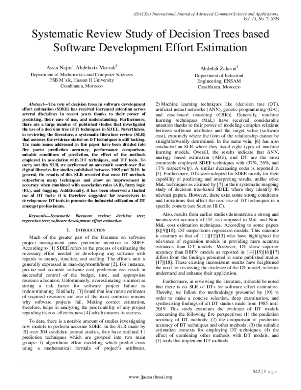 (PDF) Systematic Review Study of Decision Trees based Software ...