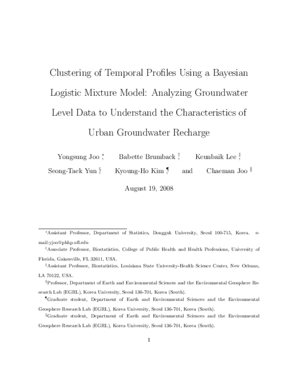 (PDF) Clustering of temporal profiles using a Bayesian logistic mixture ...
