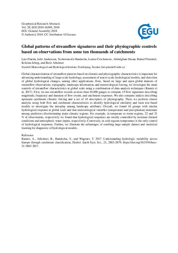 (PDF) Global patterns of streamflow signatures and their physiographic ...