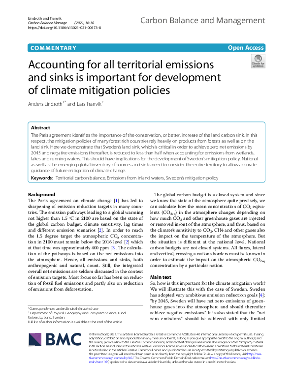 (PDF) Accounting for all territorial emissions and sinks is important ...