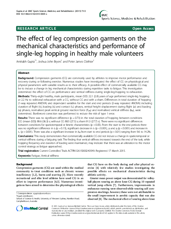 (PDF) The effect of leg compression garments on the mechanical ...