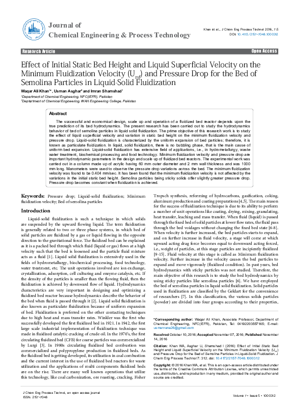 (PDF) Effect of Initial Static Bed Height and Liquid Superficial