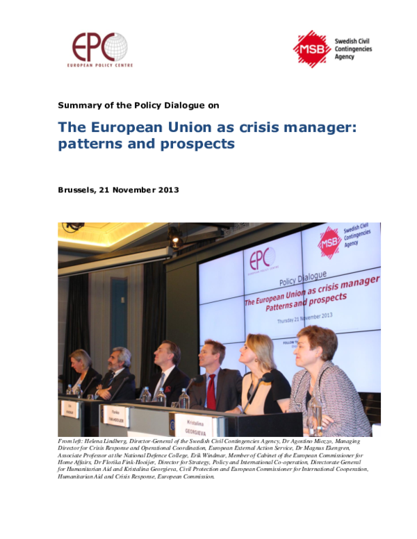 (PDF) The European Union as Crisis Manager