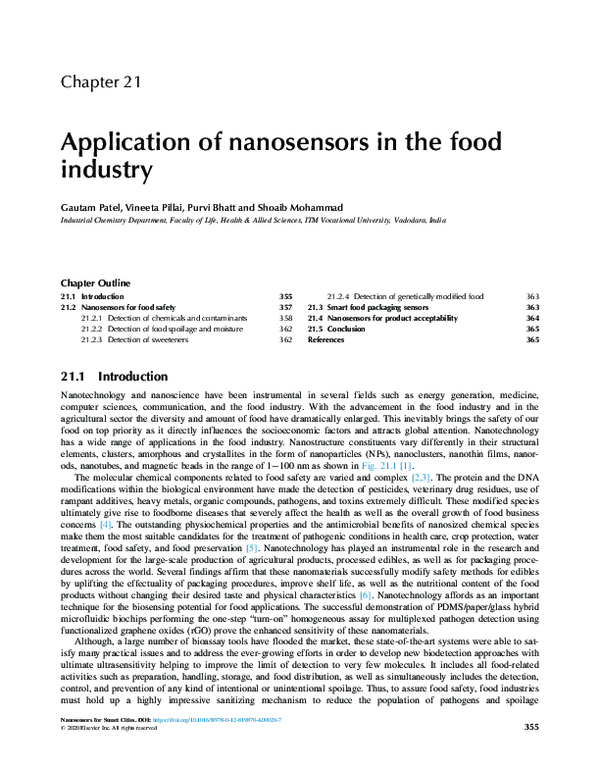 (PDF) Application of nanosensors in the food industry