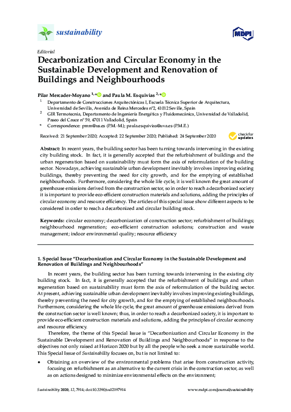 (PDF) Decarbonization and Circular Economy in the Sustainable ...