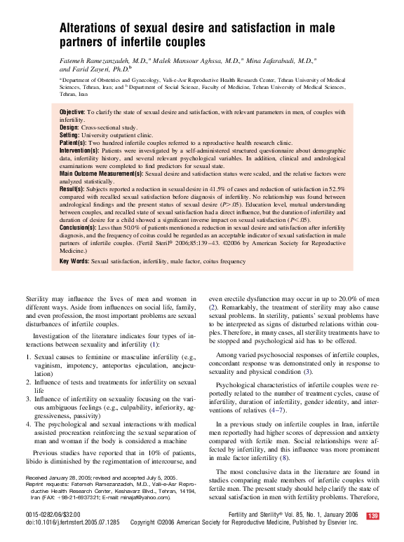 (PDF) Alterations of sexual desire and satisfaction in male partners of ...