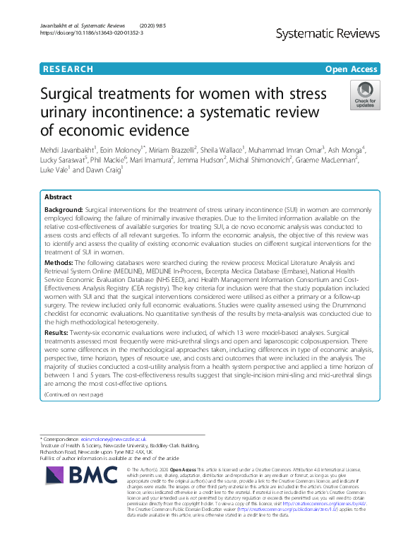 (PDF) Surgical treatments for women with stress urinary incontinence: a ...