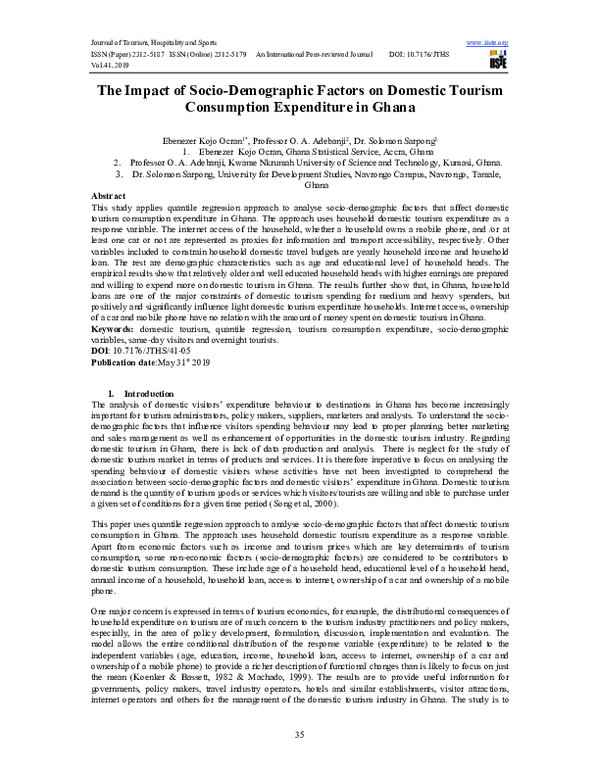 (PDF) The Impact of Socio-Demographic Factors on Domestic Tourism ...