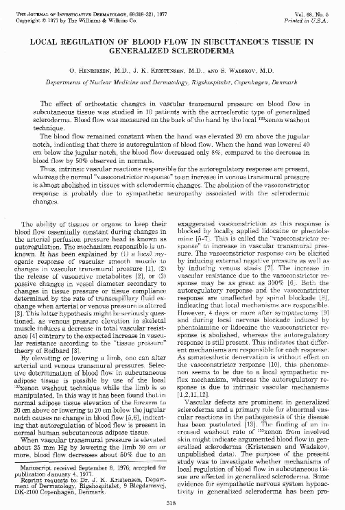 (PDF) Local Regulation of Blood Flow in Subcutaneous Tissue in ...