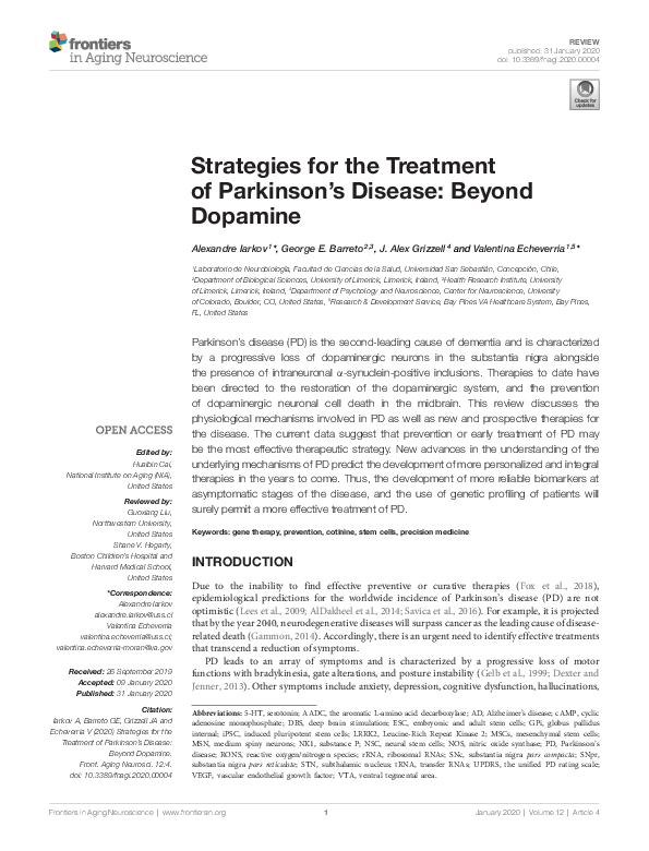 (PDF) Strategies for the Treatment of Parkinson’s Disease: Beyond Dopamine