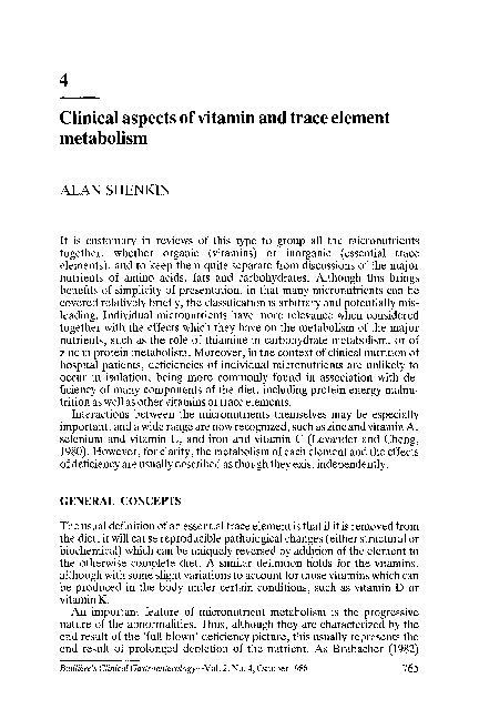 (PDF) 4 Clinical aspects of vitamin and trace element metabolism