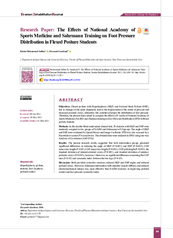 (PDF) The Effects of National Academy of Sports Medicine and Sahrmann ...