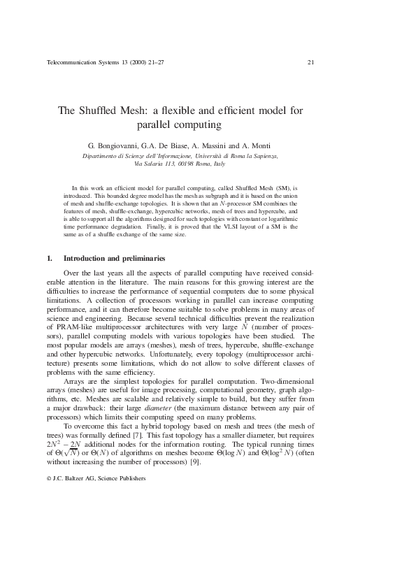 (PDF) The Shuffled Mesh: a flexible and efficient model for parallel ...