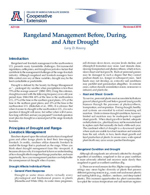 (PDF) Rangeland Management Before, During and After Drought