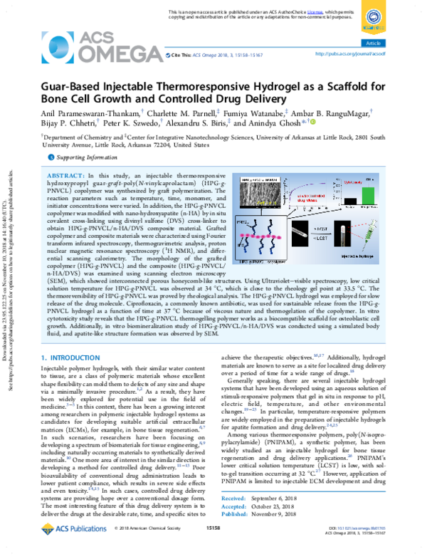 (PDF) Guar-Based Injectable Thermoresponsive Hydrogel as a Scaffold for ...