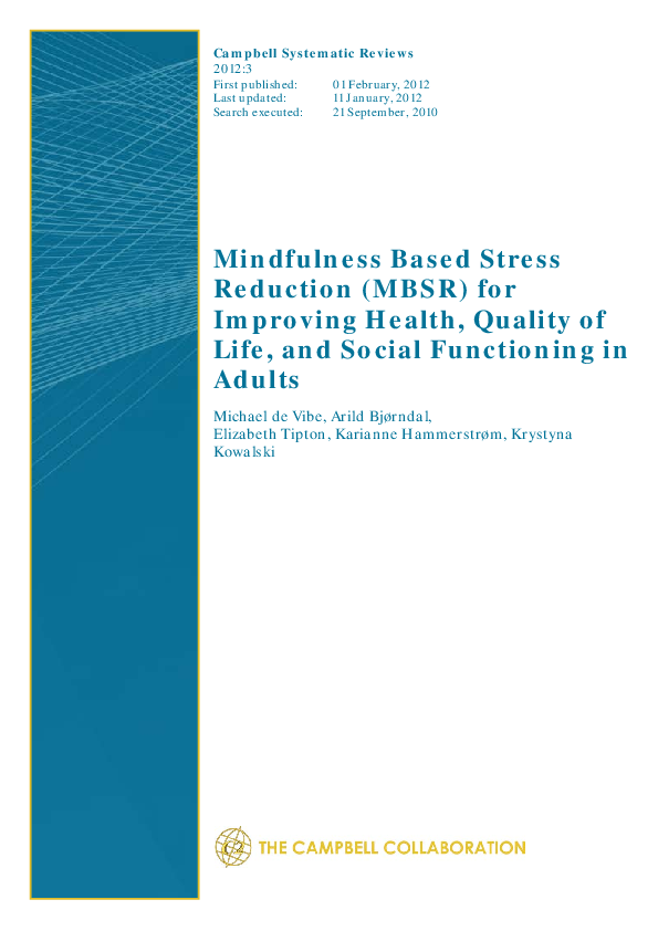 (PDF) Mindfulness based stress reduction (MBSR) for improving health ...