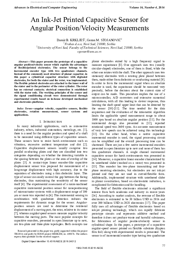 (PDF) An Ink-Jet Printed Capacitive Sensor for Angular Position ...