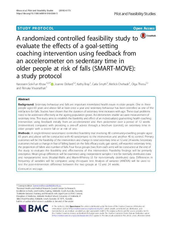 (PDF) A randomized controlled feasibility study to evaluate the effects ...