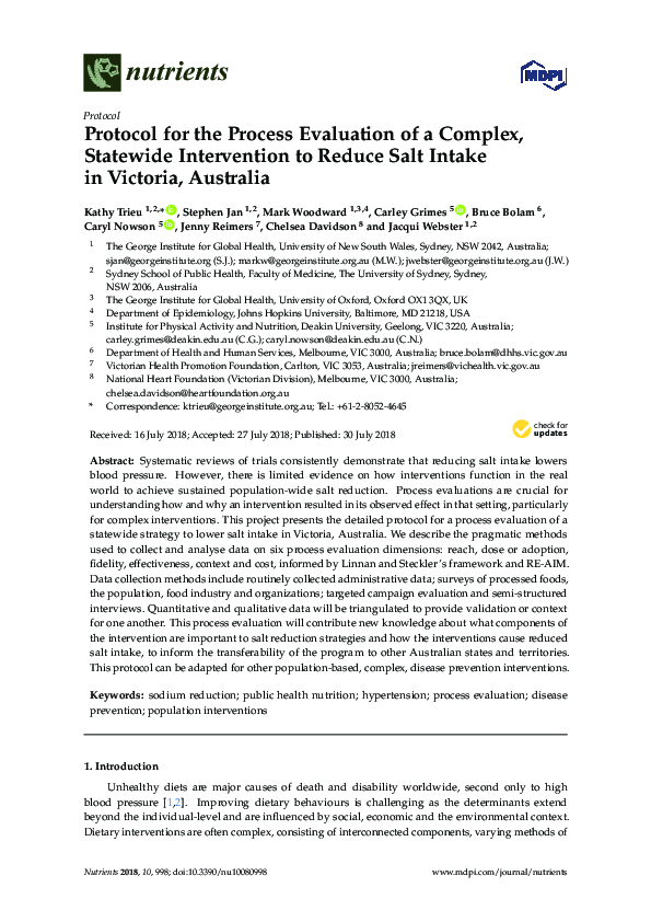 (PDF) Protocol for the Process Evaluation of a Complex, Statewide ...