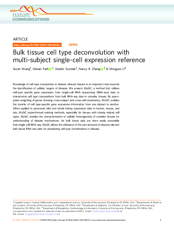 (PDF) Bulk tissue cell type deconvolution with multi-subject single ...