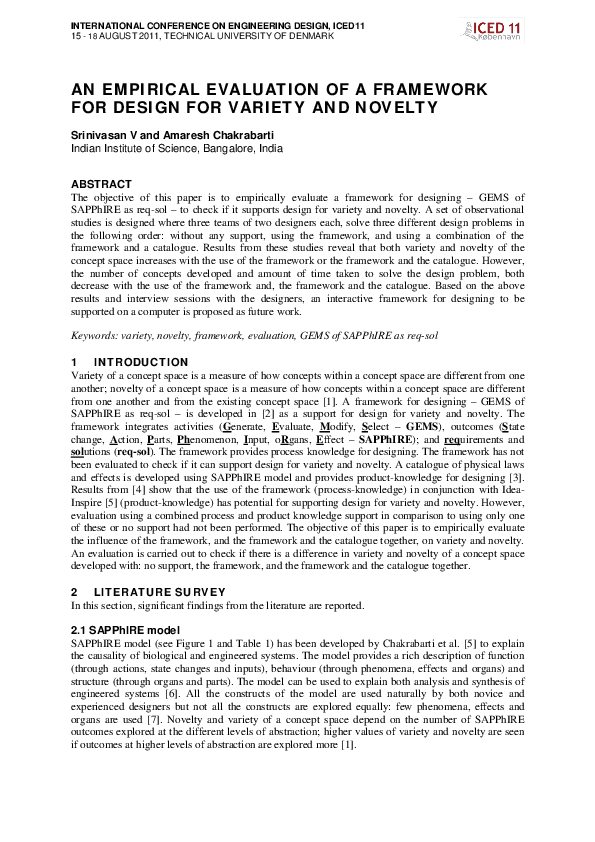(PDF) An Empirical Evaluation of a Framework for Design for Variety and ...