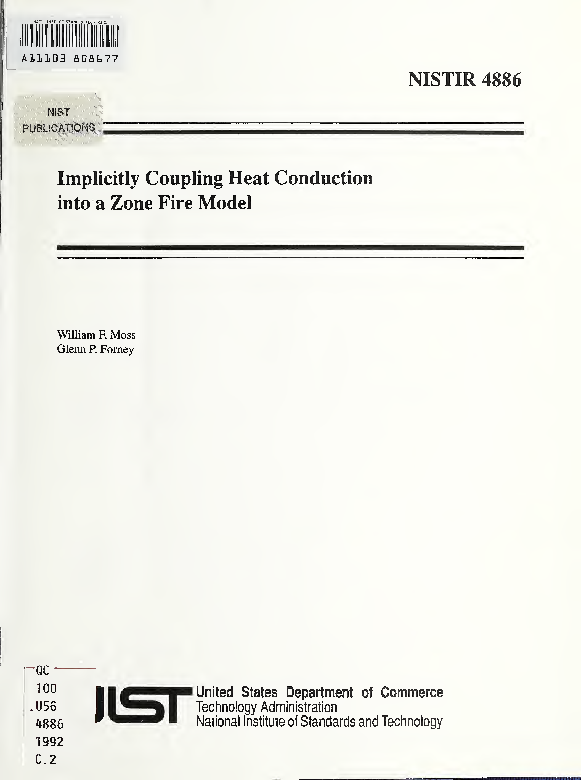(PDF) Implicitly coupling heat conduction into a zone fire model