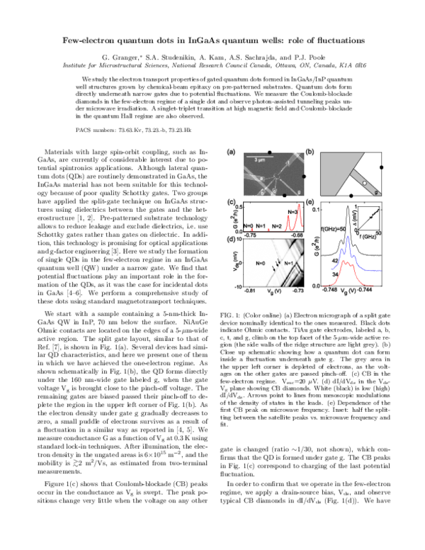 (PDF) Transport properties of few-electron quantum dots in gated InGaAs ...