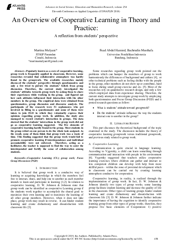(PDF) An Overview of Cooperative Learning in Theory and Practice: A ...