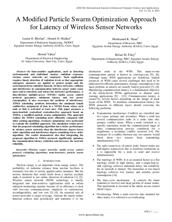 (PDF) A Modified Particle Swarm Optimization Approach for Latency of ...
