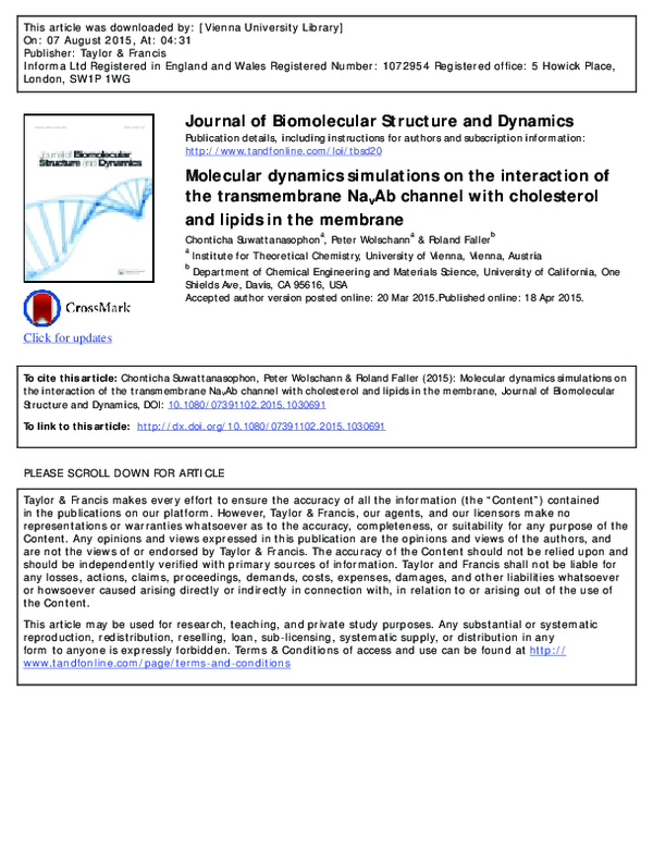 (PDF) Molecular Dynamics Simulations on the Interaction of the ...