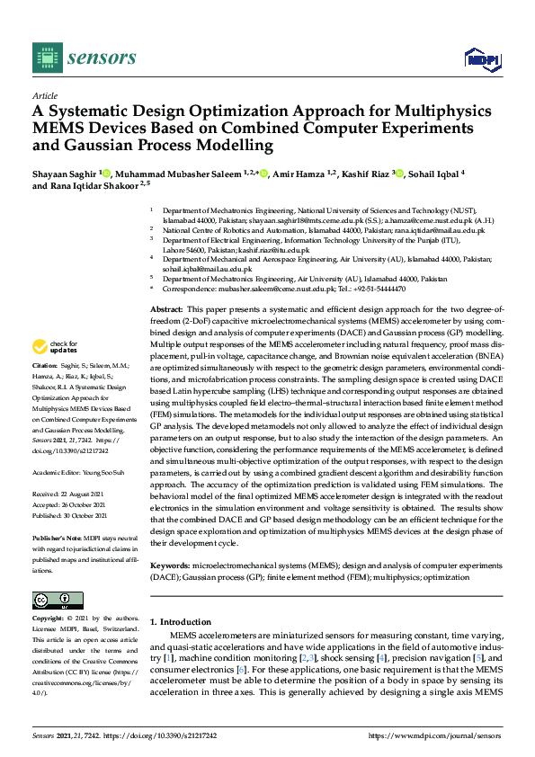 (PDF) A Systematic Design Optimization Approach for Multiphysics MEMS ...