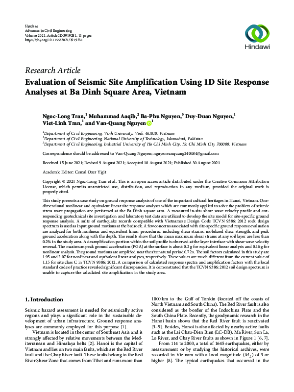 (PDF) Evaluation of Seismic Site Amplification Using 1D Site Response ...
