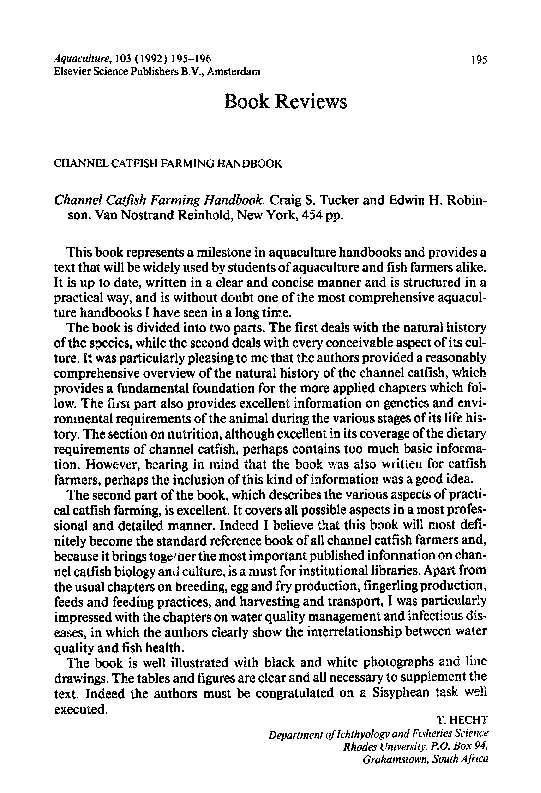 (PDF) Channel catfish farming handbook T. Hecht Academia.edu