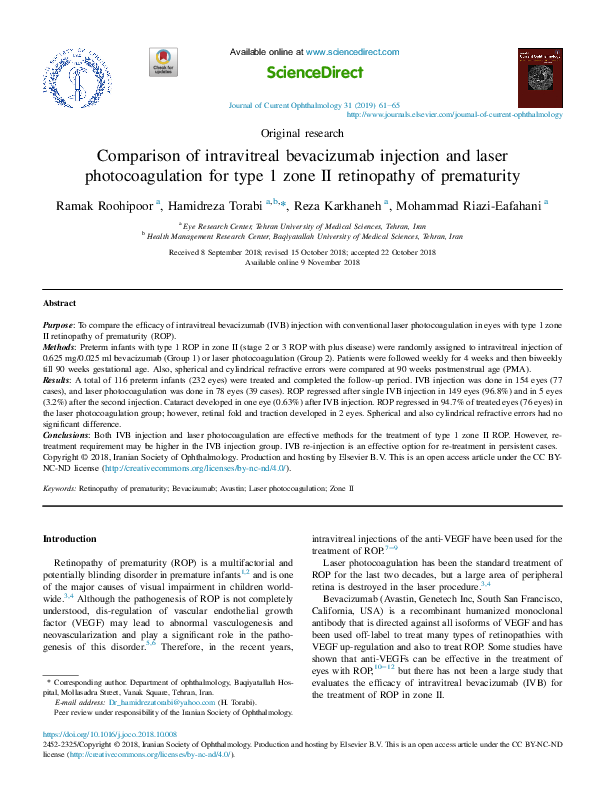 (PDF) Comparison of intravitreal bevacizumab injection and laser ...