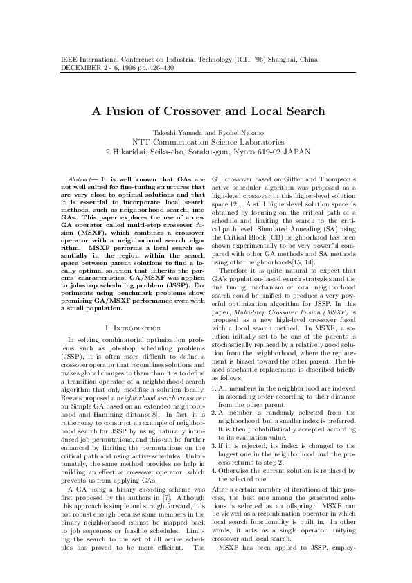 (PDF) A fusion of crossover and local search