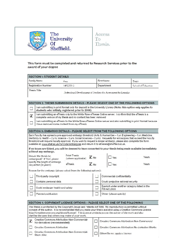 (PDF) Professional Development of Teachers for Assessment for Learning