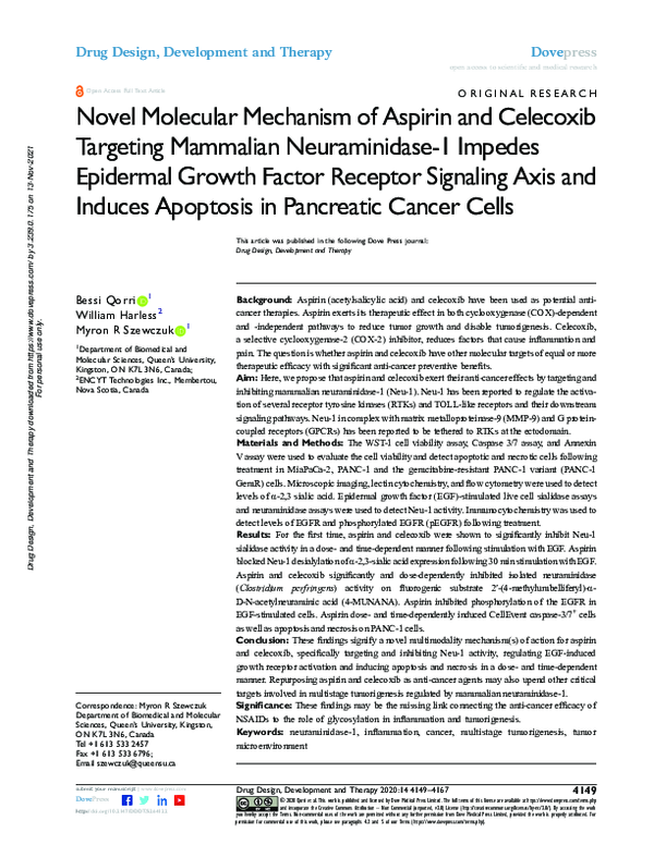 (PDF) Novel Molecular Mechanism of Aspirin and Celecoxib Targeting ...