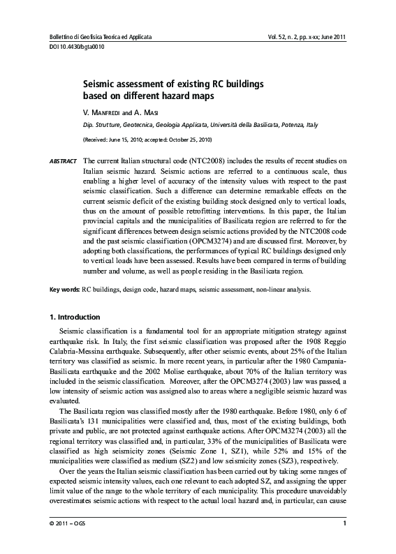 (PDF) Seismic assessment of existing RC buildings based on different ...