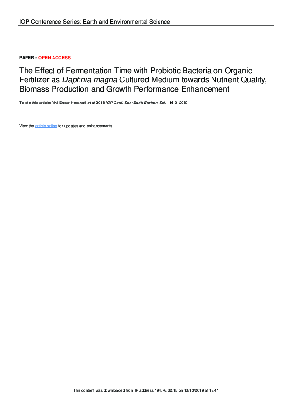 (PDF) The Effect of Fermentation Time with Probiotic Bacteria on ...