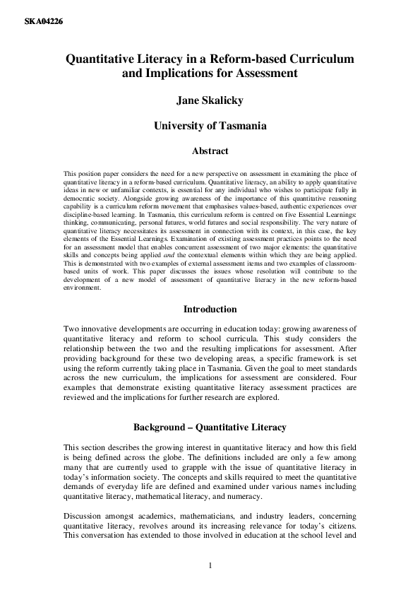 Quantitative literacy examples image