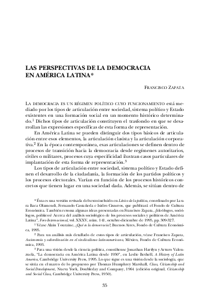 (PDF) Las Perspectivas De La Democracia en América Latina