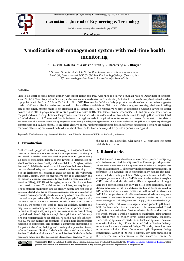 (PDF) A medication self-management system with real-time health ...