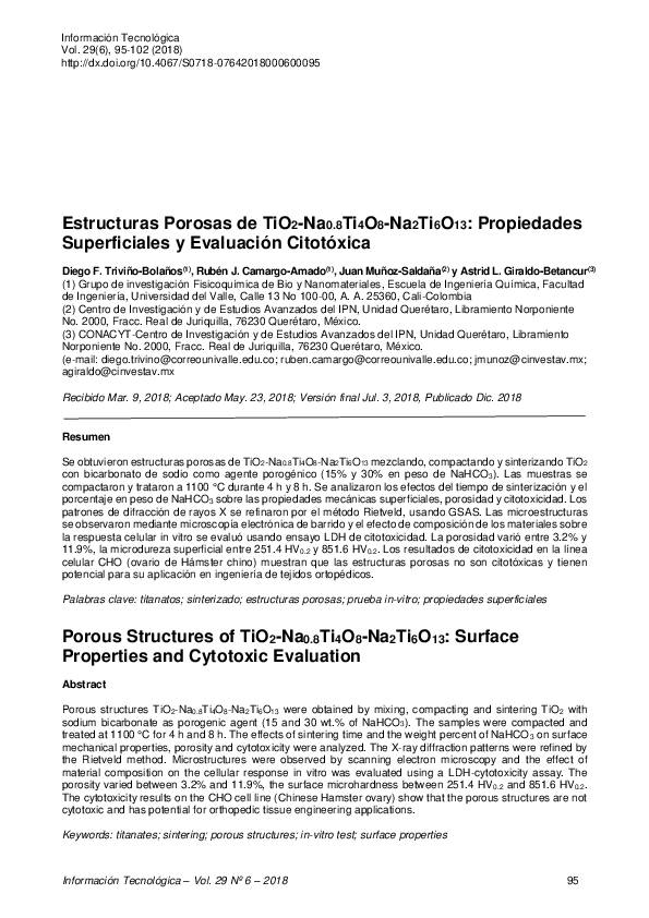 (PDF) Estructuras Porosas de TiO2-Na0.8Ti4O8-Na2Ti6O13: Propiedades ...
