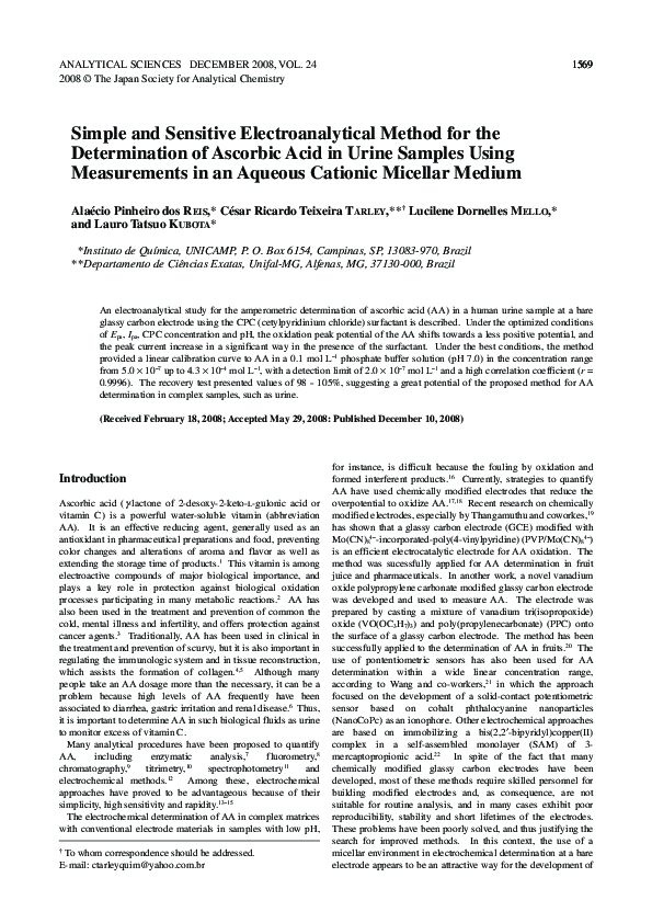 (PDF) Simple and Sensitive Electroanalytical Method for the ...