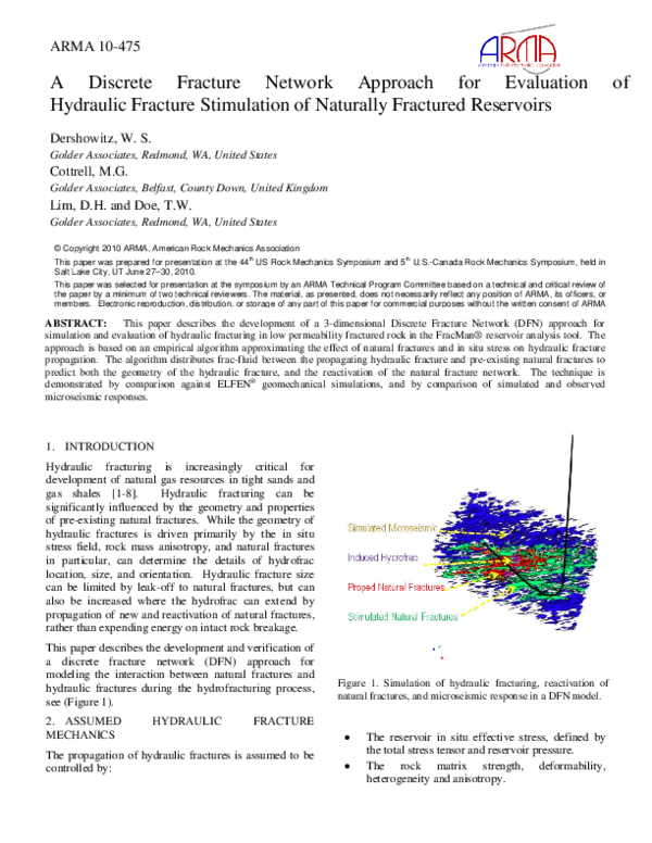 (PDF) A Discrete Fracture Network Approach For Evaluation of Hydraulic ...