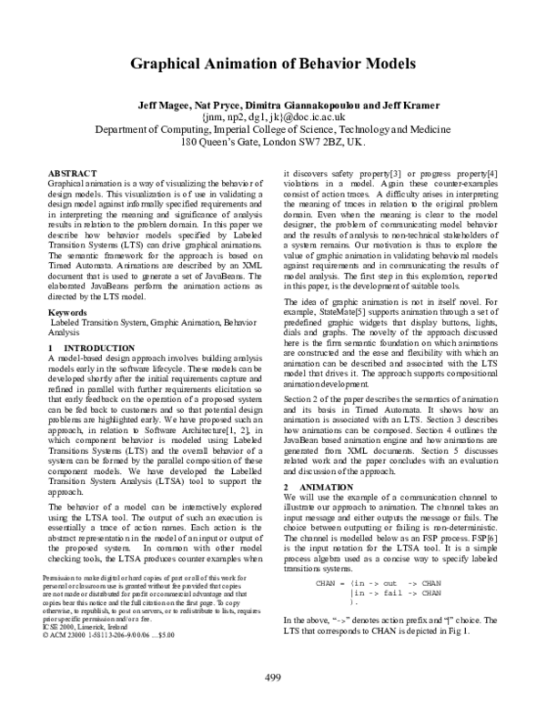 (PDF) Graphical animation of behavior models