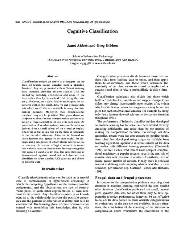 (PDF) Cognitive Classification